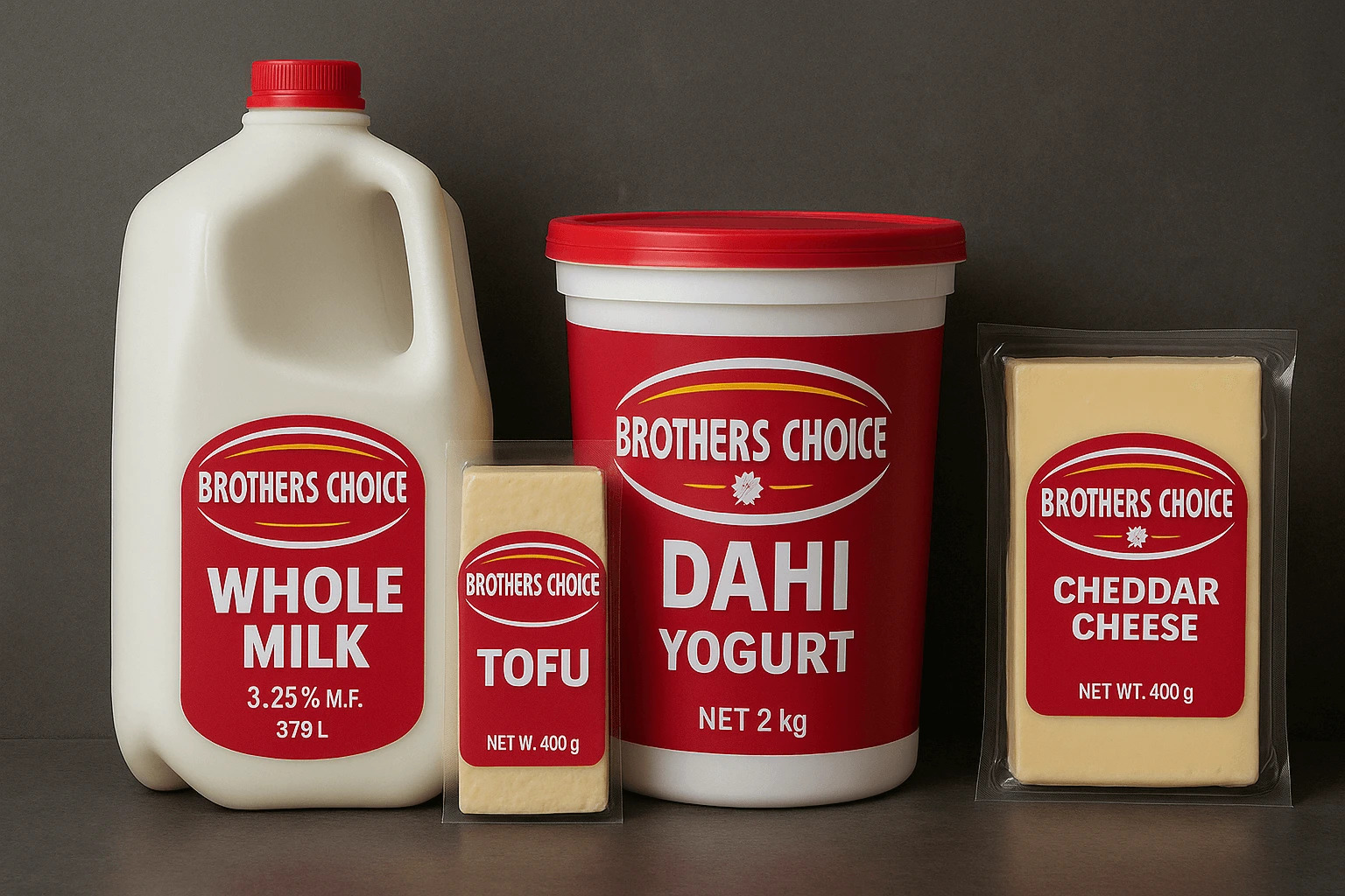 Dairy items like paneer, yogurt, and butter used in Indian cooking